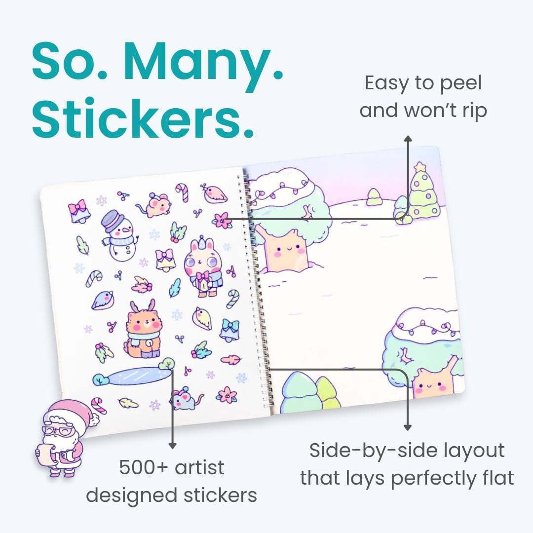 Cupkin Animal Habitats Sticker Book, 12 Coloring & Activity - Winter Wonderland - image 2