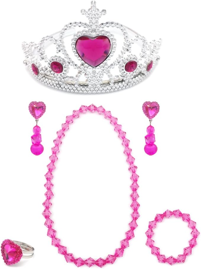 Elesa Miracle princess dress up jewelry set with 4 tiaras, necklaces, bracelets and clip-on earrings - view 4