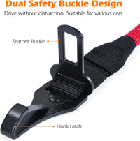Dog Seat Belt for Car, Durable Rope Dog Car Harness for Vehicle – Essentials for Dogs - Red / 1 Pack - image 2