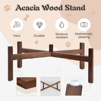 SPUNKYJUNKY Ceramic Dog Bowls with Acacia Wood Stand - 42.27 oz / Black - image 3