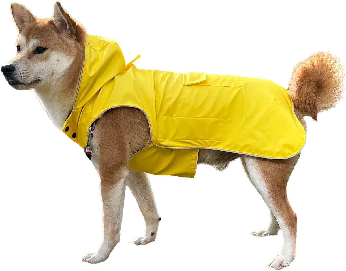 Dog Raincoat Waterproof Reflective Jacket - Medium / Yellow