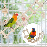 Bird Parrot Swing Toys, Chewing Standing Hanging Perch Hammock Climbing Ladder Bird Cage Toys - image 4
