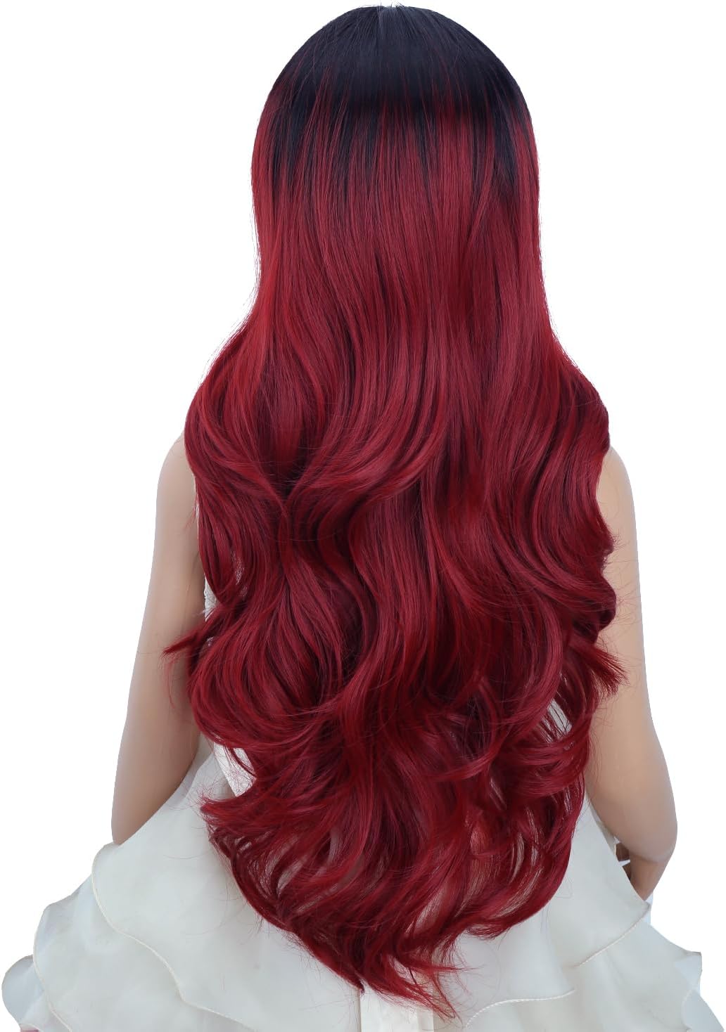 DUDUWIG long black wavy curly middle part wig for kids with wig cap - view 22