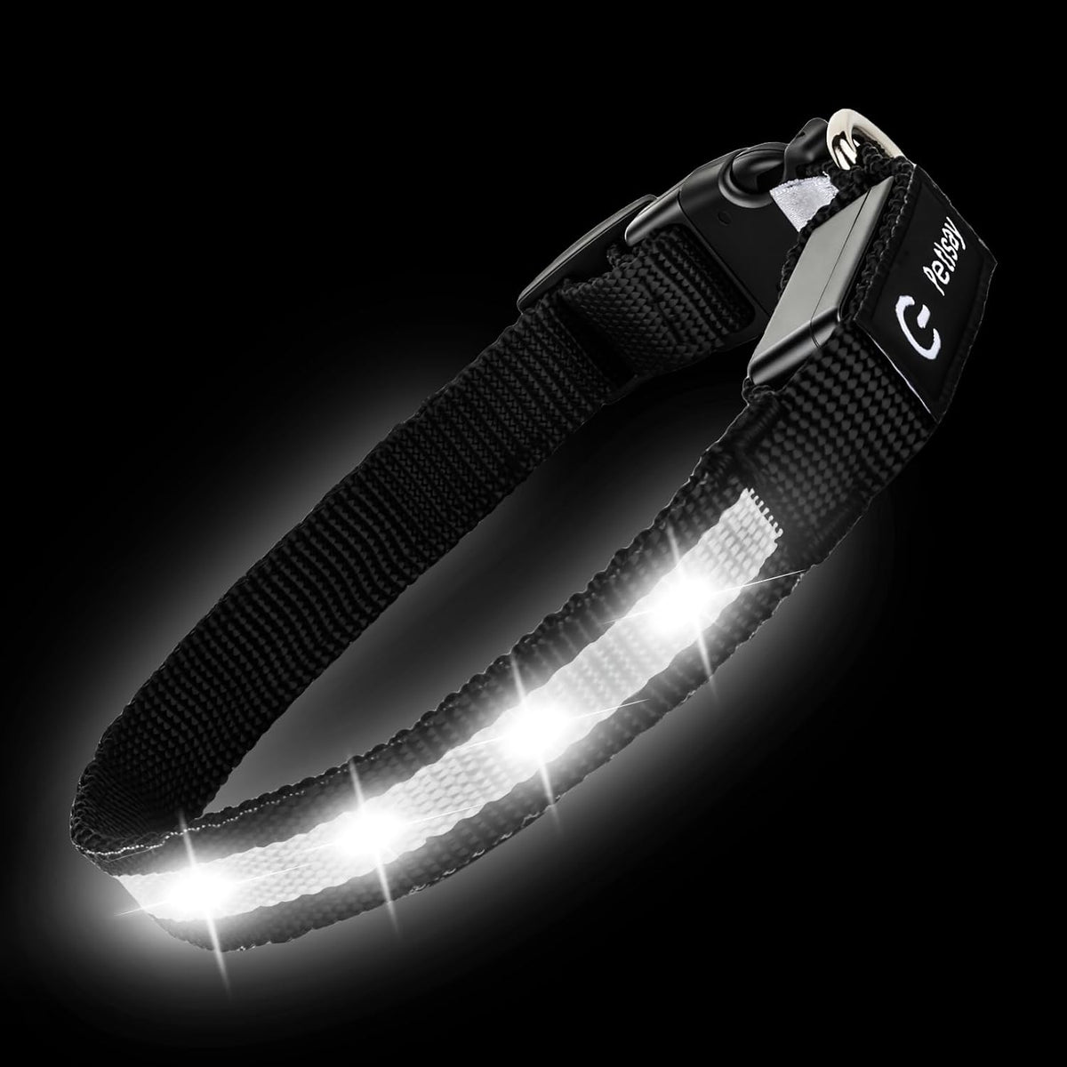 Super Bright LED Dog Collar, Waterproof Light up Collars – Essentials for Dogs - XS(Width:0.6",Length:8" - 11.5") / White - image 2