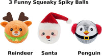 HugSmart Pet Merry Dogmas Squeaky Dog Chew Toy 2-in-1 Christmas Spiky - image 2