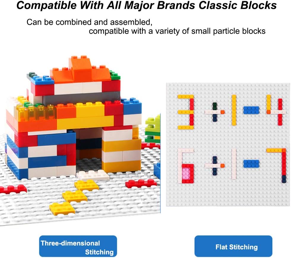 LVHERO 8 Pack Classic Baseplates Building Plates for Building Bricks - White / 16 - image 4