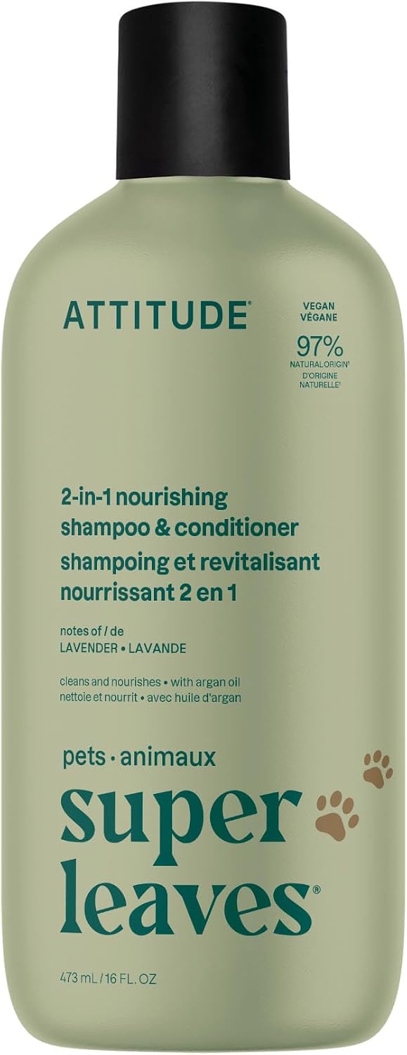 Attitude 2in1 Nourishing Shampoo and Conditioner for Cat & Dog - Lavender & Argan Oil - 2in1 Nourishing / 16 Fl Oz