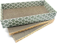 Cat Scratcher Cardboard Scratching Pads Scratch Lounge Bed with Catnip 3PCS Reversible Corrugated Cardboard with Scratch Box