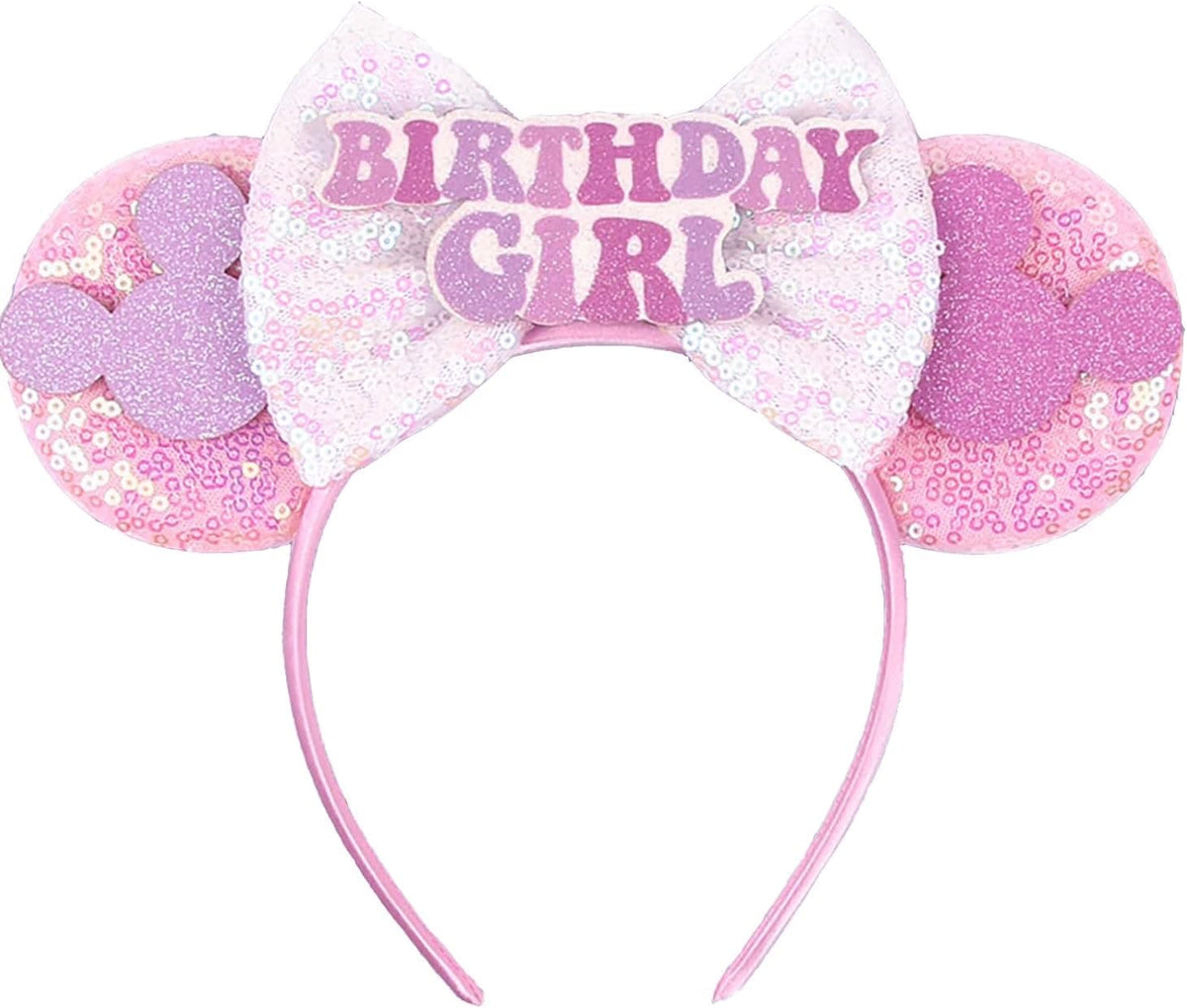RAZKO Mouse Ears Headband - Birthday Girl-Pink