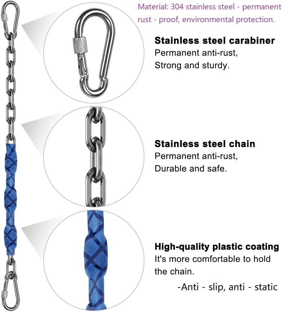 Dakzhou 84 inch stainless steel swing chains with grip sleeves and quick connection buckles - view 11