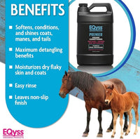 EQyss Premier Equine Conditioner - Moisturize Skin, Detangle Horse's Mane, Tail, & Coat, Add Shine, Tangle-Free Brushing, Minimize Flyaways (128 oz)