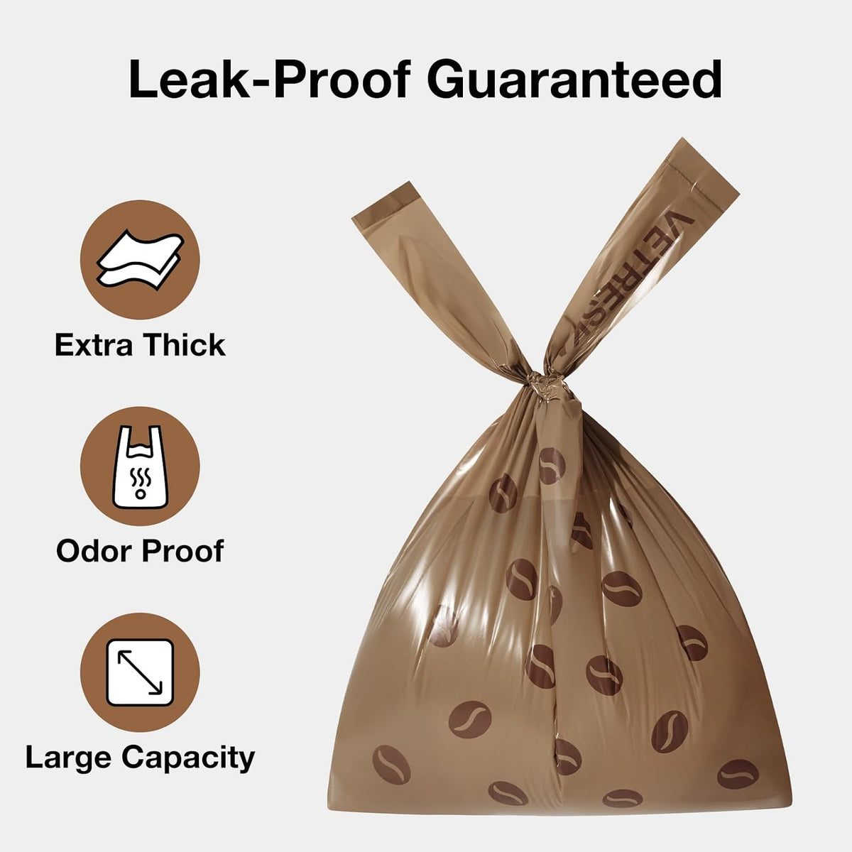 VETRESKA Dog Poop Bags with Handles 240 Count - Coffee / 1 Count (Pack of 240) - image 3