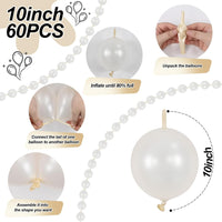 Pearl White Linking Balloons for Wedding Bride Shower Mermaid Party - Pearl White / 10 inch - image 2