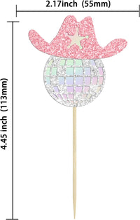 Gyufise 24Pcs Dance King Cupcake Toppers Glitter Jazz Dancers Happy - Pink Silver - image 2