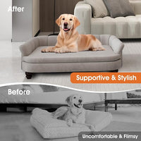 Dog Couch Sofa Bed, Comfortable Pet Sofa for Large and Medium Dogs, Soft Velvet Cushion, Durable Pet Furniture for Living Room, Washable Dog Bed for Couch 40.16‘’ (Gray)