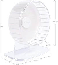 Niteangel Super-Silent Hamster Exercise Wheels - Quiet Spinner Hamster Running Wheels with Adjustable Stand for Hedgehog Gerbils Mice or Other Small Animals (S, White)