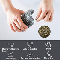 IMISNO Cat Self Groomer Toy Wall Corner Massage Comb Perfect Massager Brush with Catnip (4 PCS Gray)
