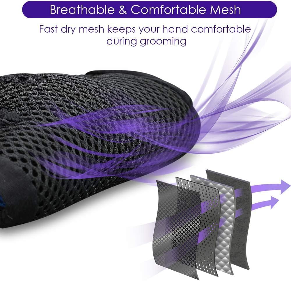 Pet Hair Removal Glove with 255 Silicone Tips for Dogs & Cats - Purple - image 3