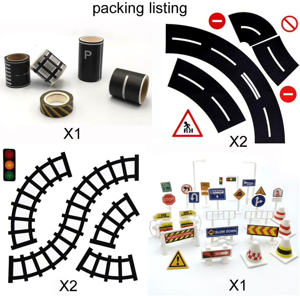 Road Tape for Toy Cars & Trains Black Track 3 Rolls Road Tape 197 - image 4