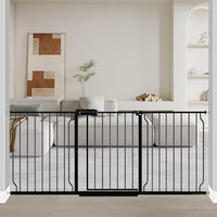 Fairy Baby Extra Wide Baby Gate Black 67-71.5 Inch Wide, Walk Through Pressure Mounted No Drill, Long and Large Tension Gate for Pet and Kids