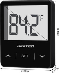 DIGITEN Aquarium Thermometer Digital Fish Tank Thermometer with Large - Black - image 2