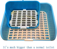 Large Rabbit Litter Box Corner Bedding Box Chinchilla Toilet Trainer - BLUE - image 4