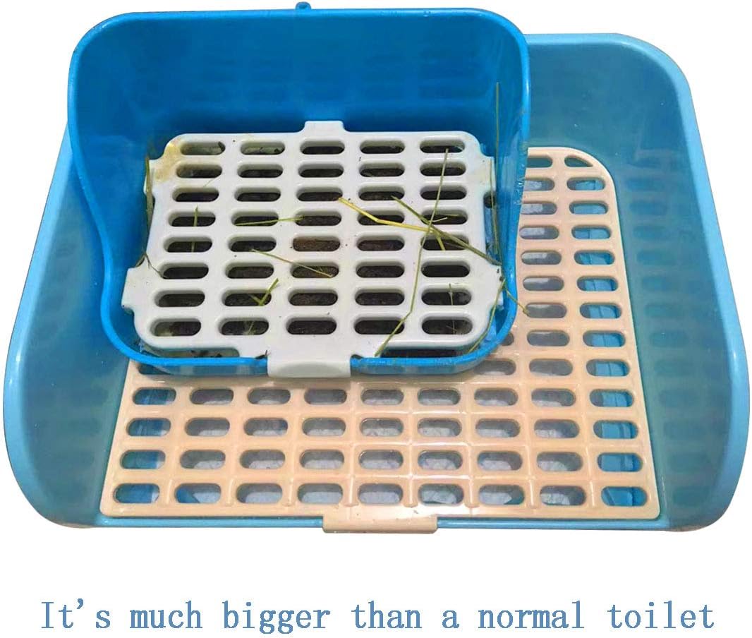 Large Rabbit Litter Box Corner Bedding Box Chinchilla Toilet Trainer - BLUE - image 4