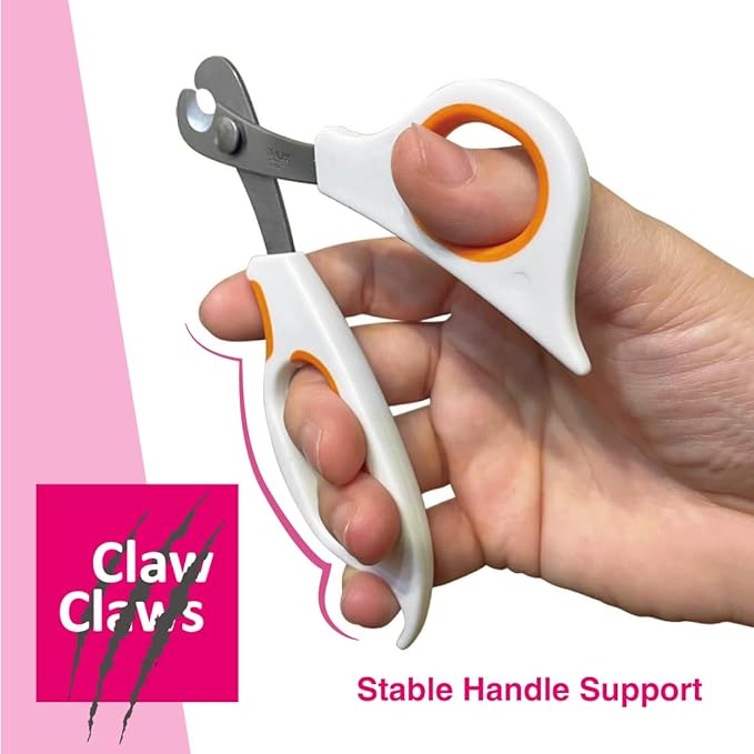 Cat Scissor-Style Nail Clipper, Toenail Trimmer with Razor Sharp Stainless Steel Blades and Anti-Slip Handle, for Small to Medium Pets, Cats
