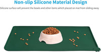 AUDWUD Waterproof Silicone Pet Feeding Mats - Hunter Green / 28" x 18" - image 2