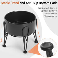 Elevated Dog Bowls, Ceramic Raised Dog Bowl Set with Anti-Slip and Non-Tip Metal Stand, 2 Pack Pet - Black / 7.6 Cups | 2 Pack | For Large Dogs - image 4