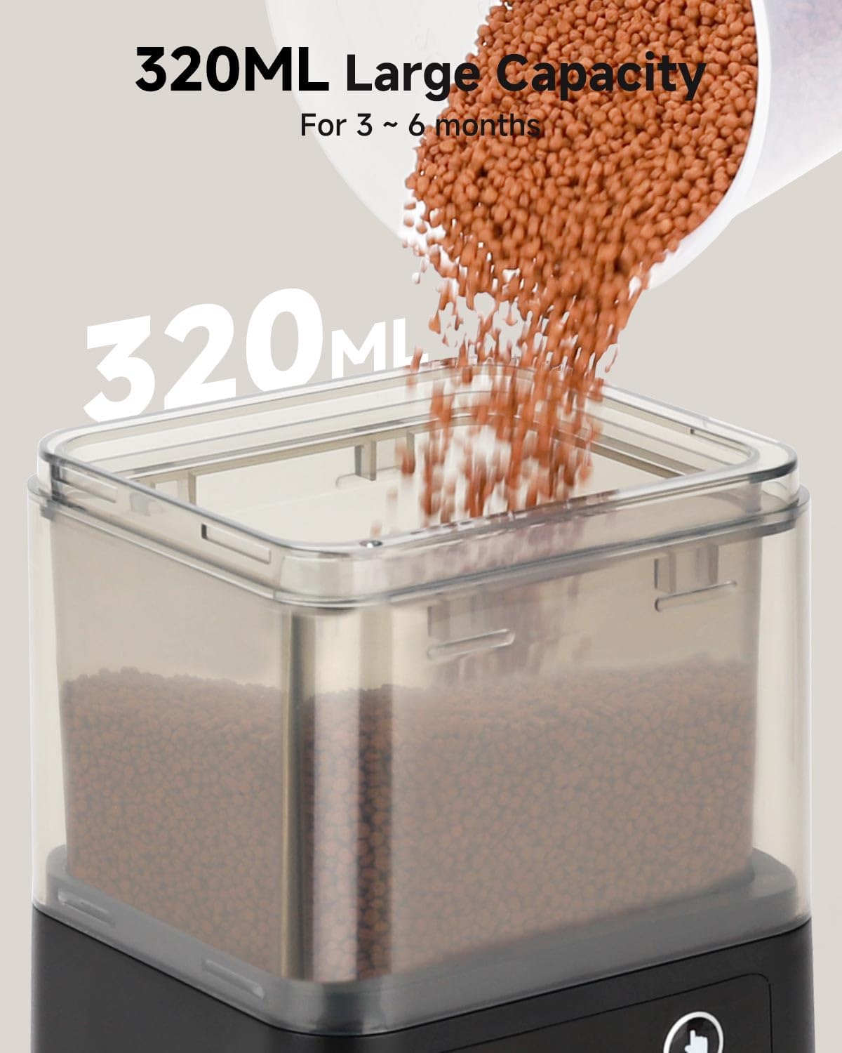 fishkeeper Automatic Fish Feeder for Aquarium, 8H/10H/24H Timer - 320ML - image 2