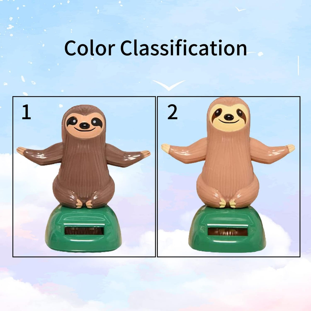 YDEROD sloth solar dancing figure in beige resin for a car dashboard - view 4
