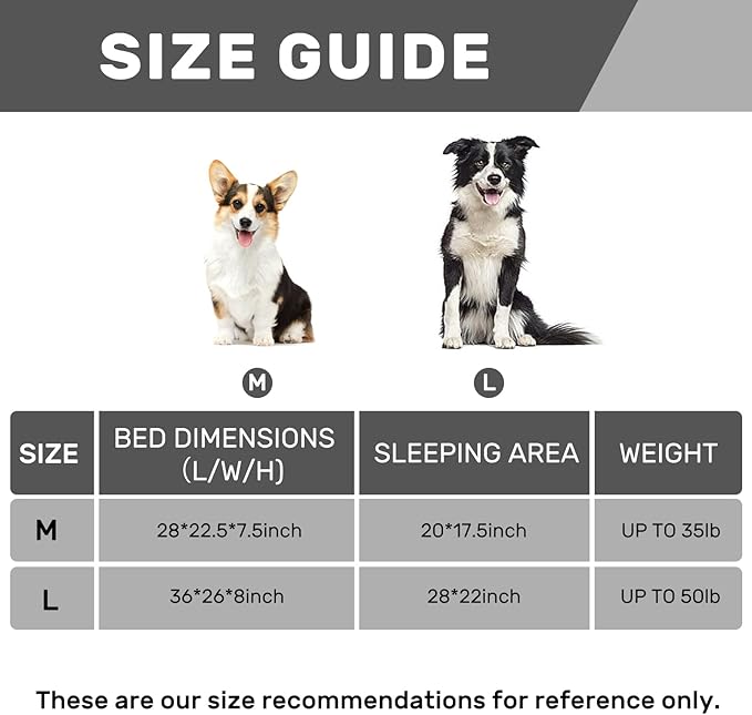 Hollypet Orthopedic Dog Bed for Medium Dogs, Supportive Foam Pet Couch with Removable Washable Cover and Non-Slip Bottom, Waterproof Lining Dog Sofa Bed, Khaki, M (28 * 22.5 * 7.5)