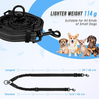 Double dog leash coupler with 360 degree swivel and reflective stitching - view 3