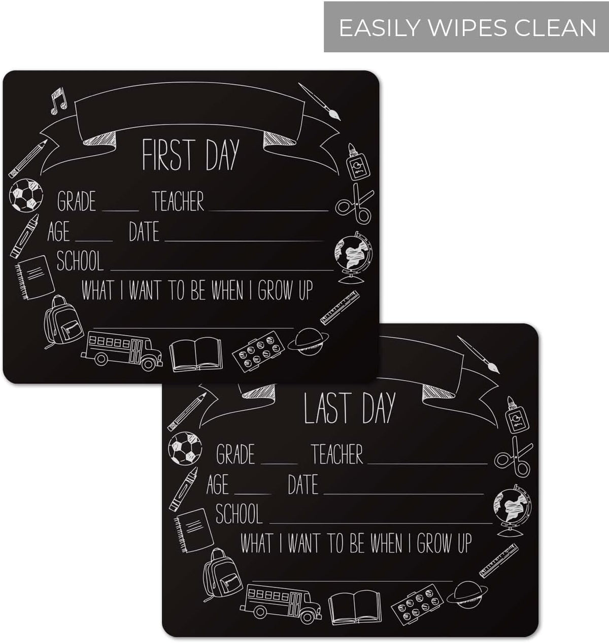 Canopy Street first and last day of school dry erase sign set in notebook design, 10 x 12 inches - view 5