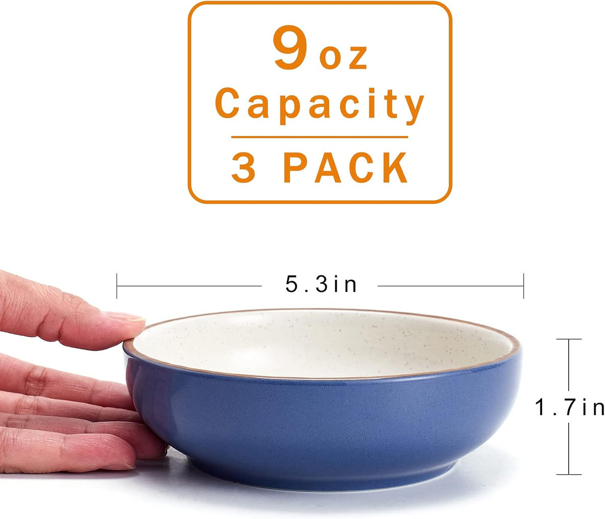 Ceramic Cat Bowls, Howise Pet Bowl Cat Dishes for Food and Water - Navy - image 4