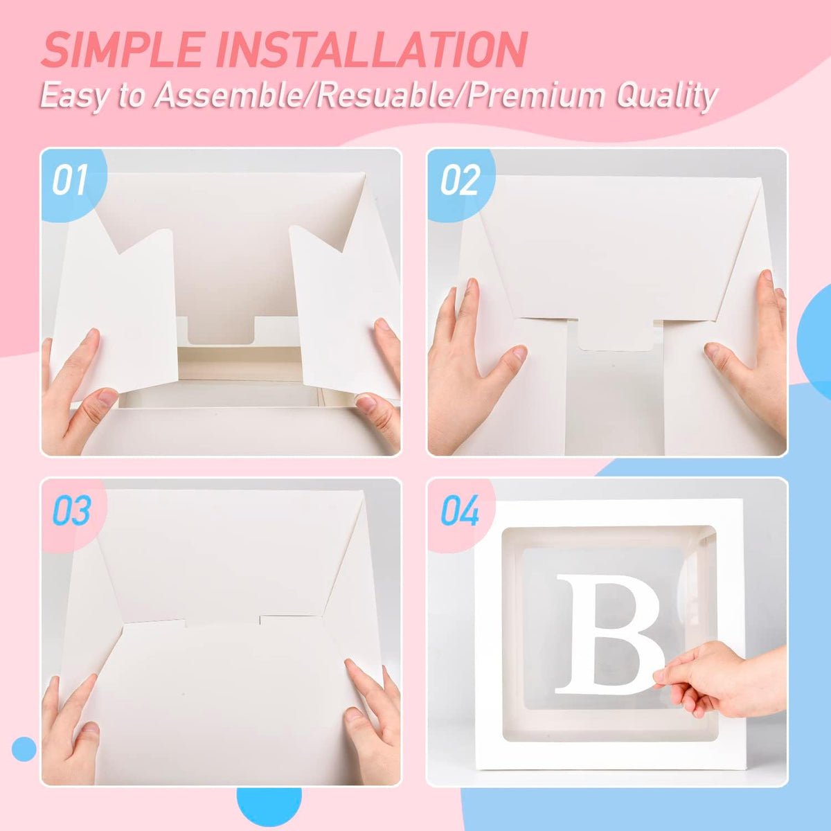 Baby Boxes with 30 PCS Letters - 4 PCS Balloon Box-30 Letter - image 4