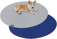 Washable Reusable Pee Pads for Dogs 2 Pack - 36" Round 2 Pack / Grey & Navy