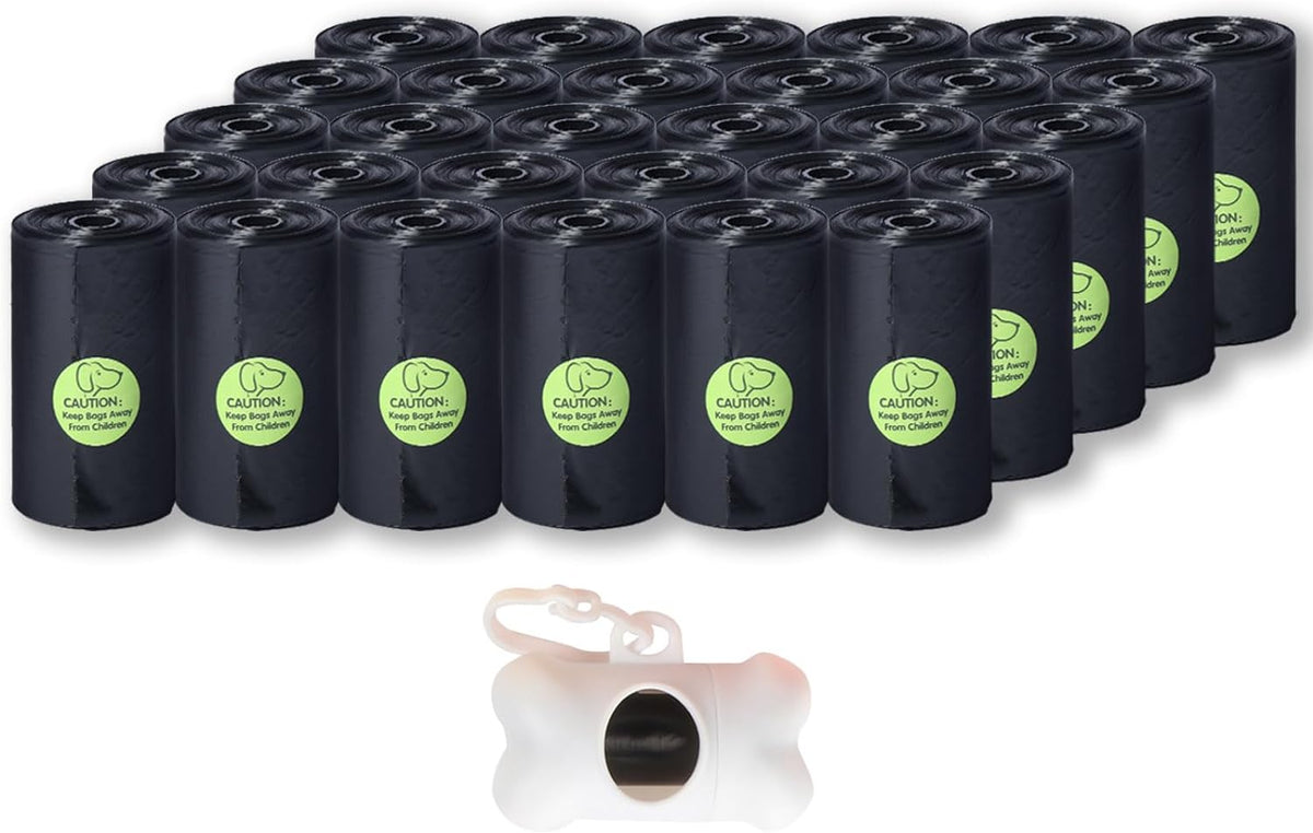 Dog Poop Bags – Essentials for Dogs - Black / 20 Count (Pack of 30)