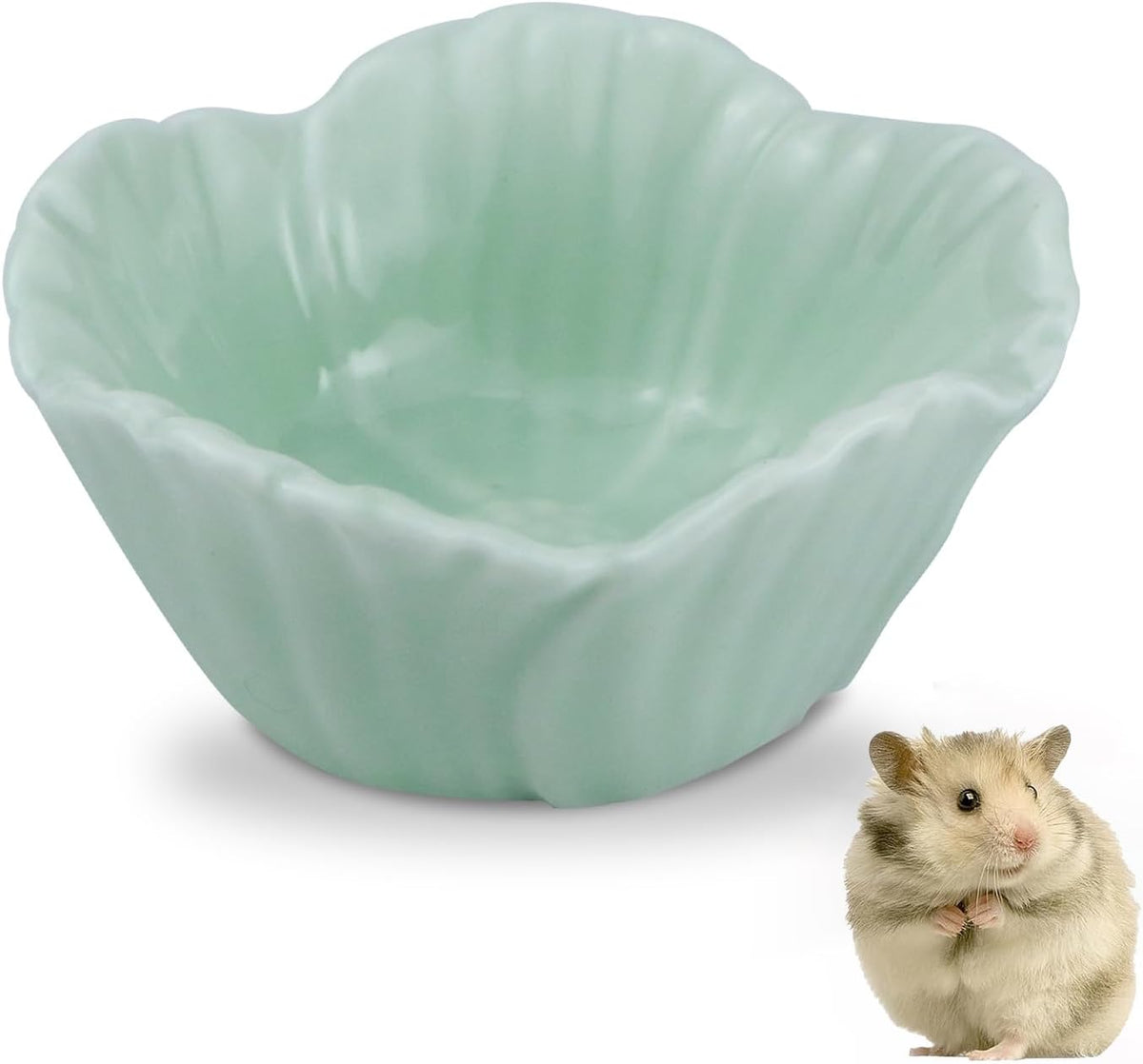 Small Ceramic Pet Hamster Bowl - s,1pc / Green