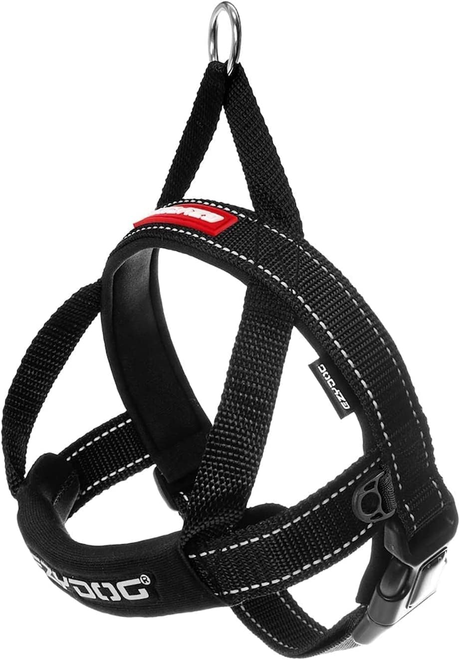 EzyDog Quick Fit Dog Harness, Soft Neoprene Padding - Medium / Black