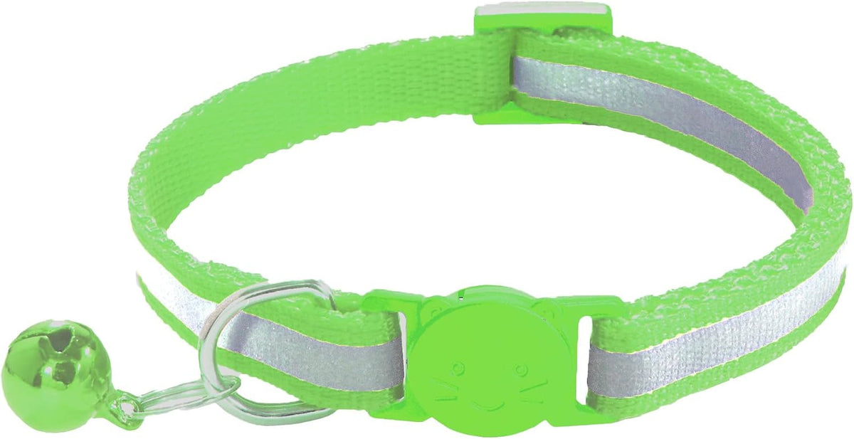 2 Pack Breakaway Cat Collars with Bells - Fluorescent green - image 4