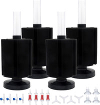 ALEGI 4pcs Large Aquarium Sponge Filter with Suction Cups, Check Valves for Breeding Fry Betta Shrimp Fish Tank (Medium for 20-50 Gal 4 Pcs)
