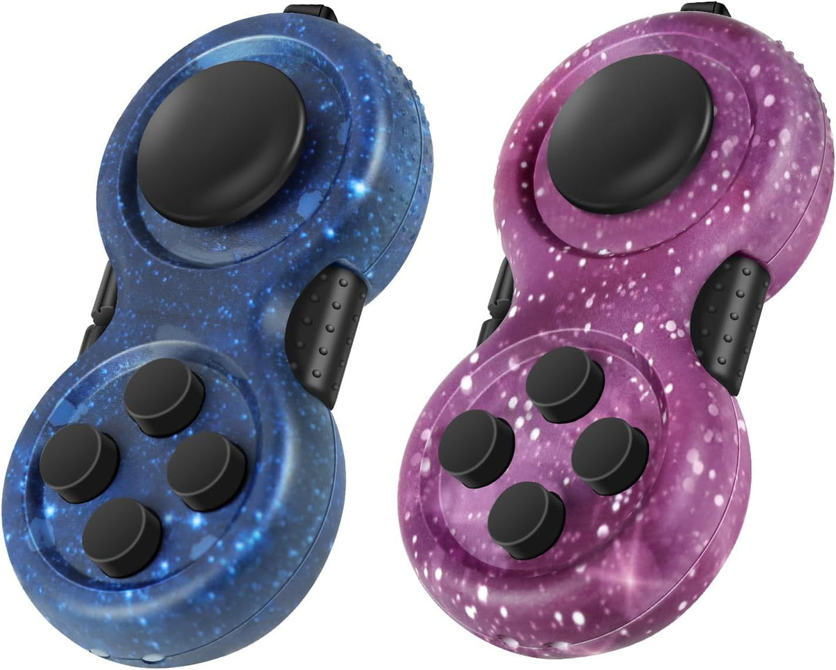 Original Fidget Toy Game, Rubberized Classical Controller – Fun for Kids & Family - 2 / Starry Purple/Starry Blue Style