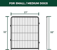 FXW Homeplus Unleashed Indoor Dog Playpen - Stress-Free and Safe Play, Heavy Duty 32 Inch 2 Wire Panels Dog Pen for Small and Medium Dogs, Black│Patented