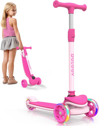 BELEEV A8 Scooter for Kids Ages 3-12 - Light Pink