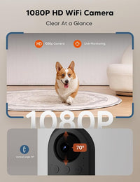 WOPET Automatic Cat Feeder with Camera for Two Cats, 6L Automatic Dog Feeder with HD Video and Night Vision, 5G/2.4G WiFi Pet Feeder for Cats & Dogs, SD Card Storage & 2-Way Audio