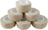 6 Pack 1" x 5 Yards Self Adhesive Bandage Wrap Breathable Cohesive Vet Wrap for Pets, Elastic Self-Adherent Tape for Sports, Wrist, Ankle (Skin Color)