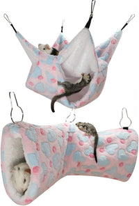 LEFTSTARER Cashmere Pet Bed Mat and Toy - Hammock set Heart-Pink