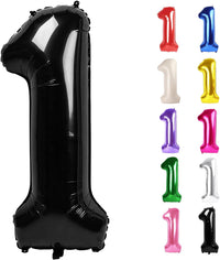 Blue Number 3 Balloon 40 Inch, 3 Balloon Number - Black / Number 1